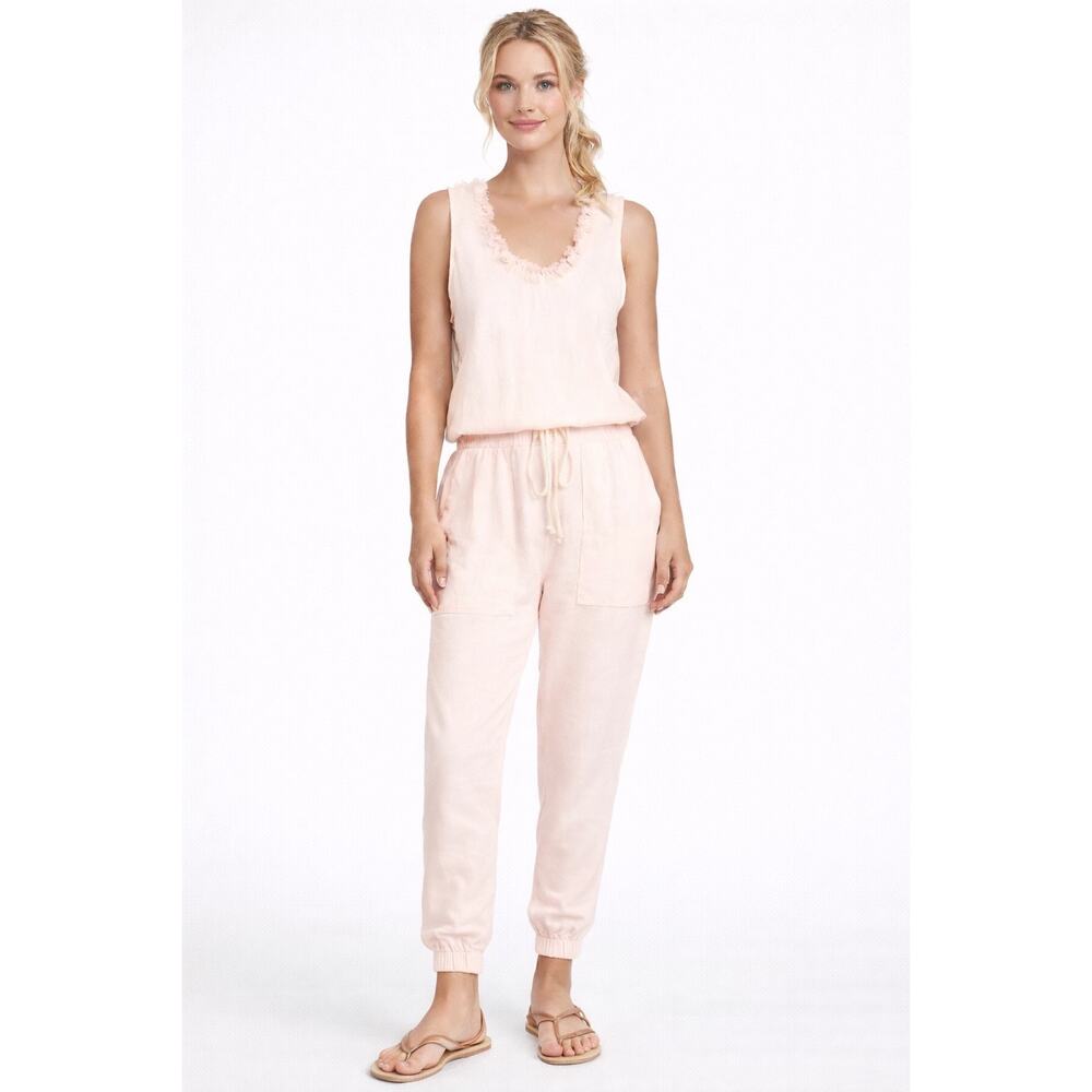 Ramy Brook Pink Sleeveless Jumpsuit Women Fringed Neckline XS - F021